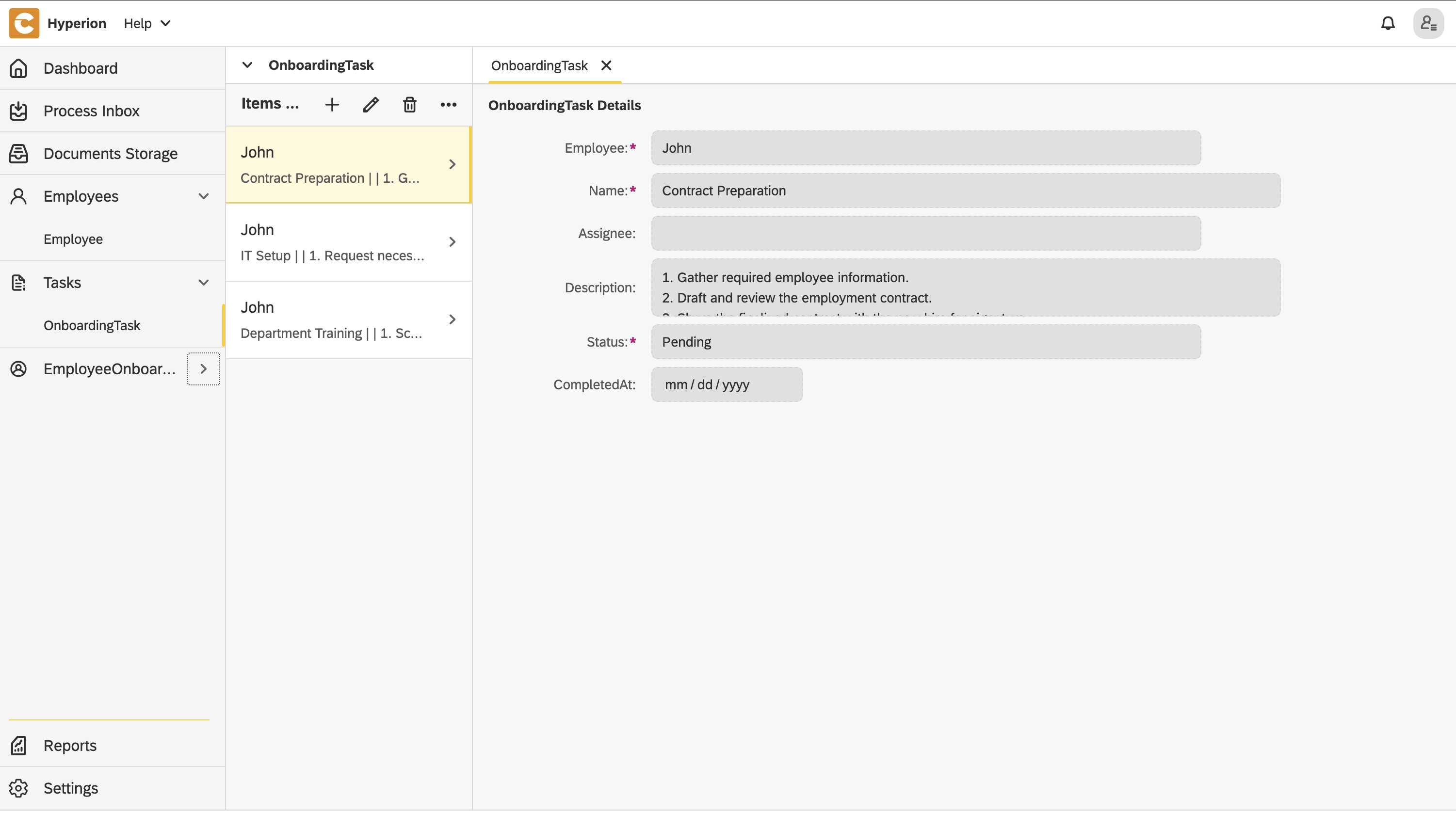 onboarding tasks