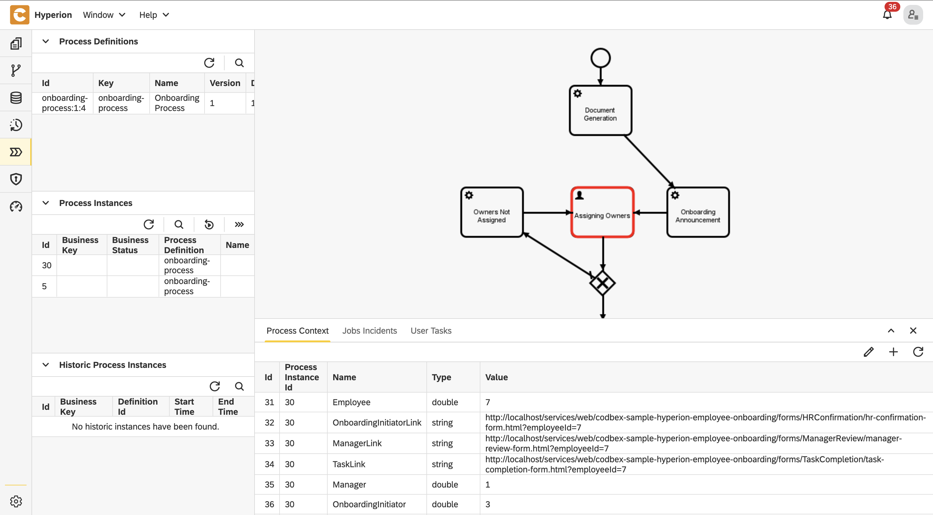 process waiting user task